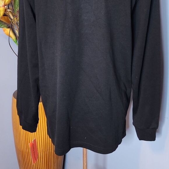 Cathy daniels Long Sleeve Henley Top Exotic Black Size Medium NWT - Picture 9 of 15